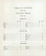 Table of Contents, Cass County 1905